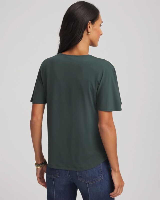 Jersey Knit Cowlneck Tee - image 3